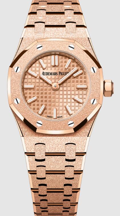 67630OR.GG.1312OR.01 Fake Audemars Piguet ROYAL OAK MINI FROSTED GOLD QUARTZ watch